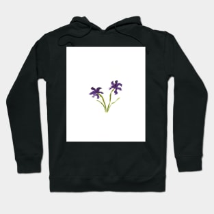 Purple Flowers on White Hoodie